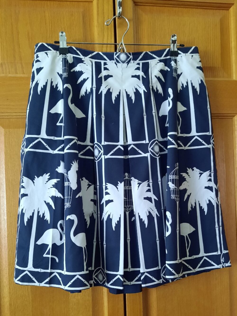 Skirt, Talbots Petites, Navy and White Print